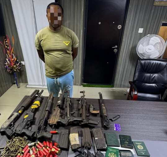 Mugshot of Wasiu Akinwande, aka Olori Eso, after his arrest by Lagos State Police Tactical Squad.