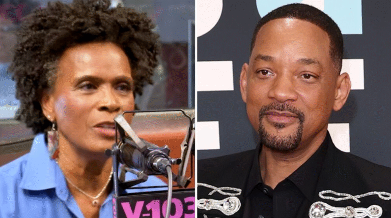 Janet Hubert speaking at Atlanta’s V-103 radio station, reflecting on her past feud with Will Smith from The Fresh Prince of Bel-Air.
