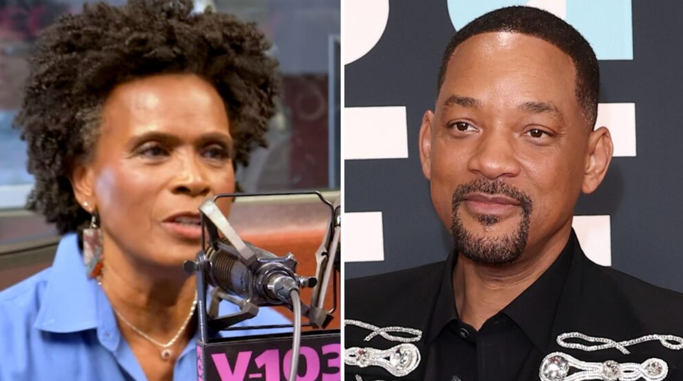 Janet Hubert speaking at Atlanta’s V-103 radio station, reflecting on her past feud with Will Smith from The Fresh Prince of Bel-Air.